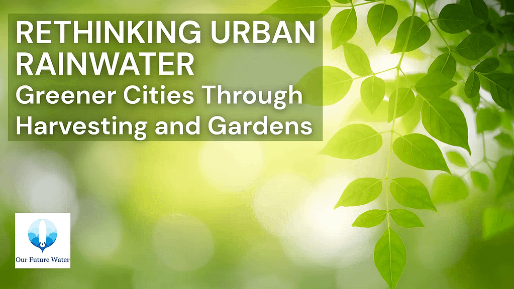 Screenshot of Medium story settings showing the article “Rain Gardens and Rainwater Harvesting: Sustainable Solutions for Urban Water Management and Climate Resilience” by Robert C. Brears, assigned to the Our Future Water publication.